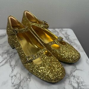 Jeffery Campbell Gold Sequin Mary Jane heels size 10